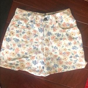 Vintage Flower Denim Shorts